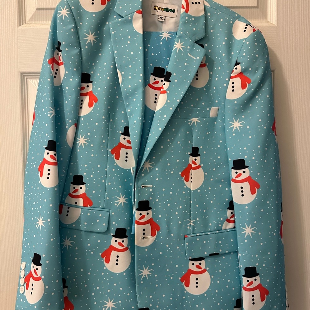Tipsy Elves Christmas holiday Blue Snowman Suit